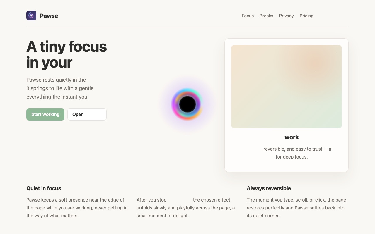 Event Horizon effect pulling the page into a black hole
